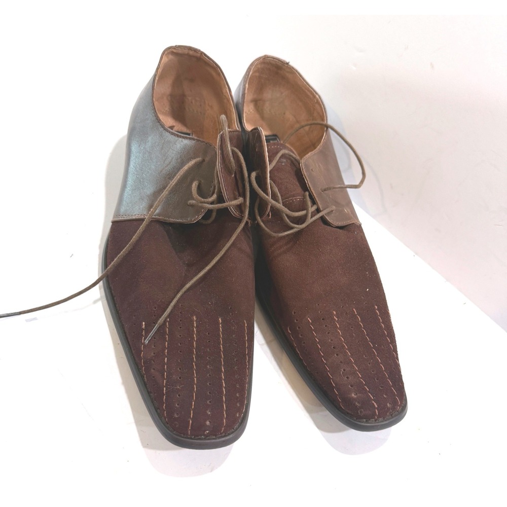 Fratelli Select Mens 2257-02 Brown Leather Suede Two Tone Dragon Sole Shoes 10.5